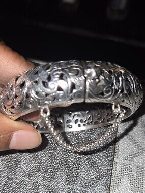 Silpada "Forever Stunning" Sterling Silver Filigree Bangle B1829 Bracelet $359